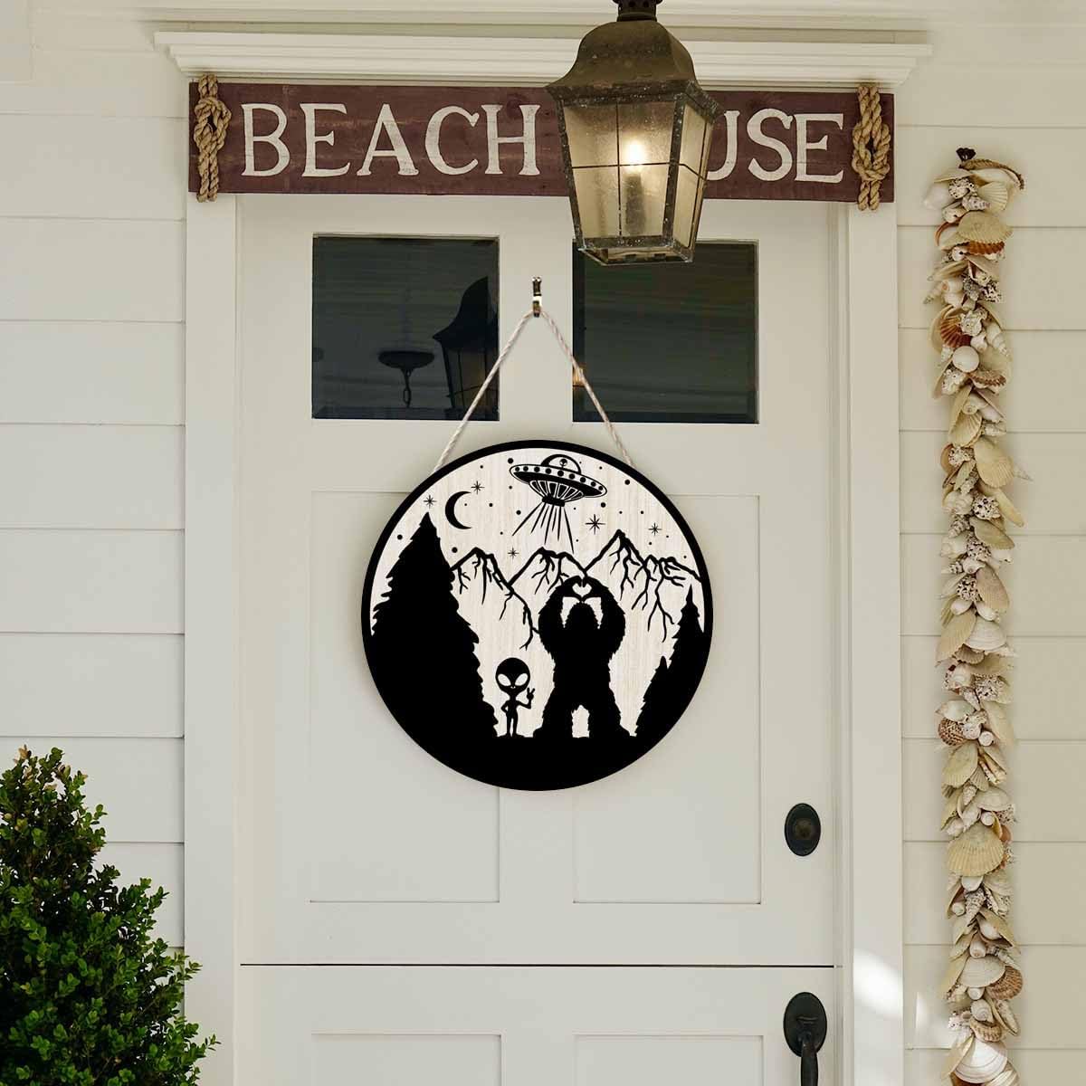 Welcome Wreath Front Door Decor 12Inch Wood Sign Farmhouse Style