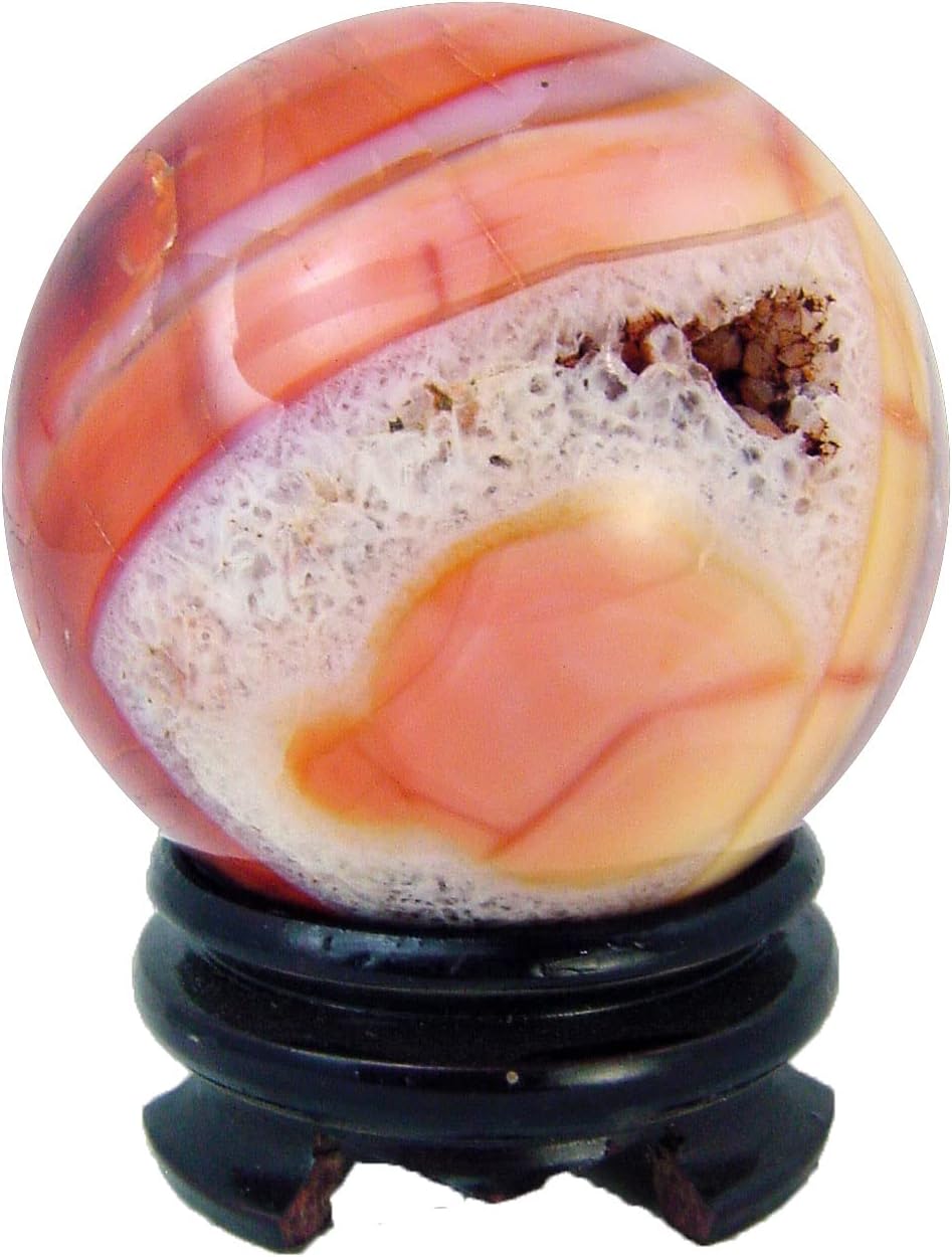 Carnelian Agate Sphere 83mm with Stand