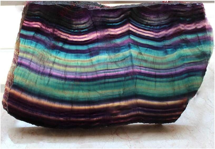 Rainbow Fluorite Slice Healing Crystal with Stand