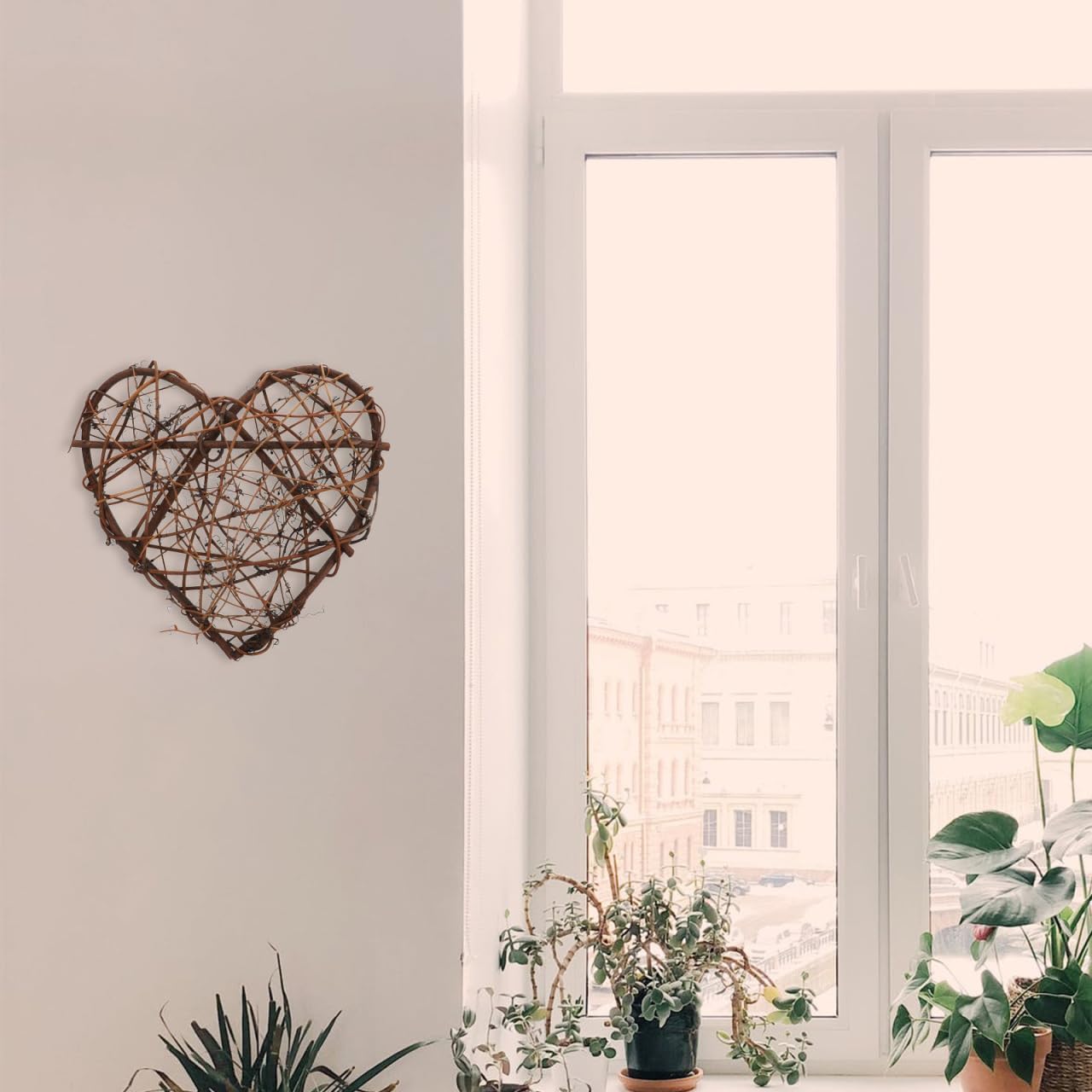 EXCEART 2 Pcs Heart Shaped Wreath Decor
