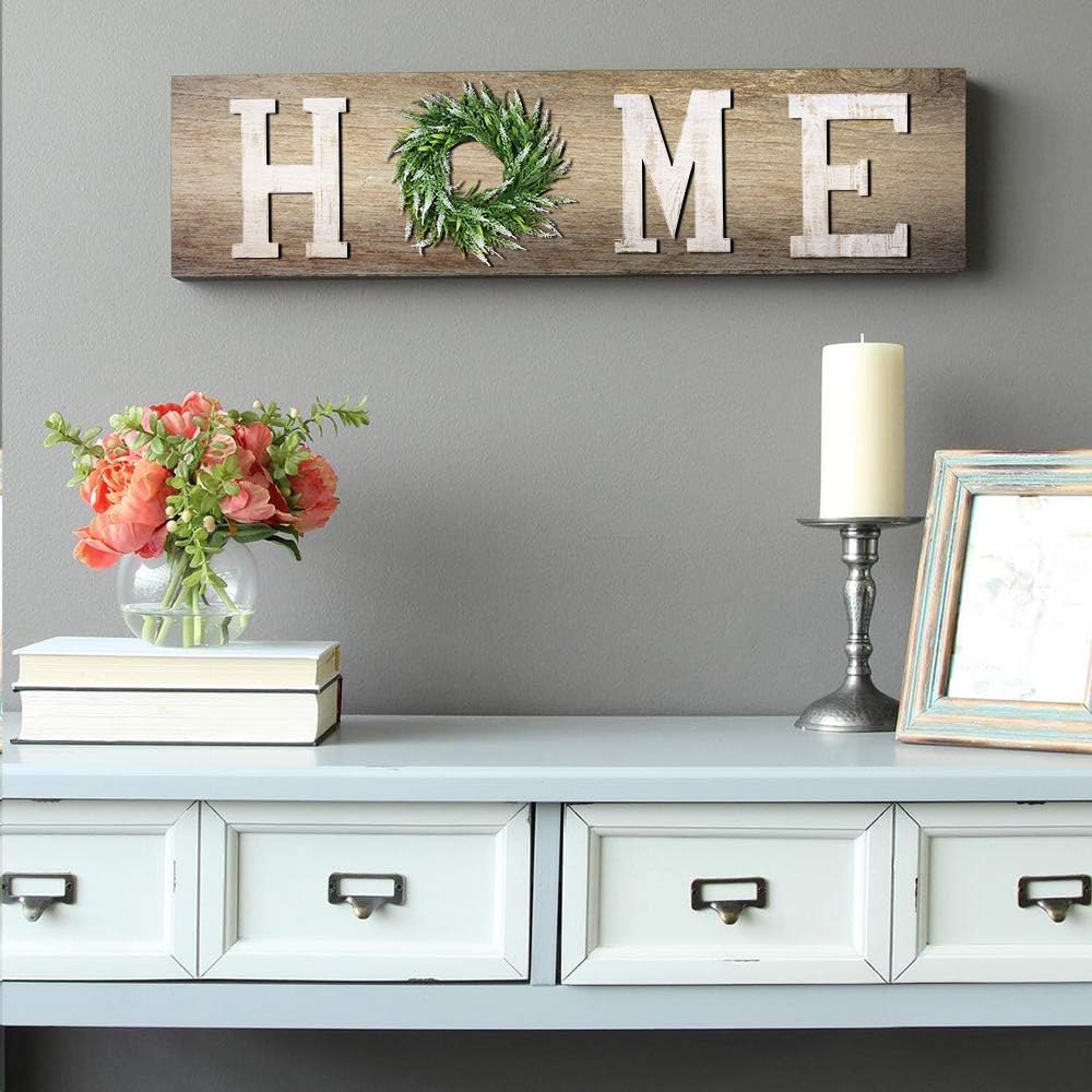LOSOUR Farmhouse Decor Wood Letters Wreath