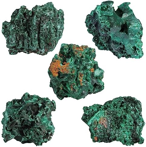 Rockcloud Malachite Raw Stone Decor for Home Office