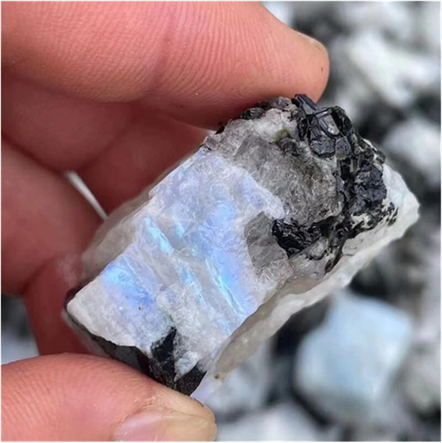 FIDEMM Natural Rainbow Moonstone 100g Healing Crystal