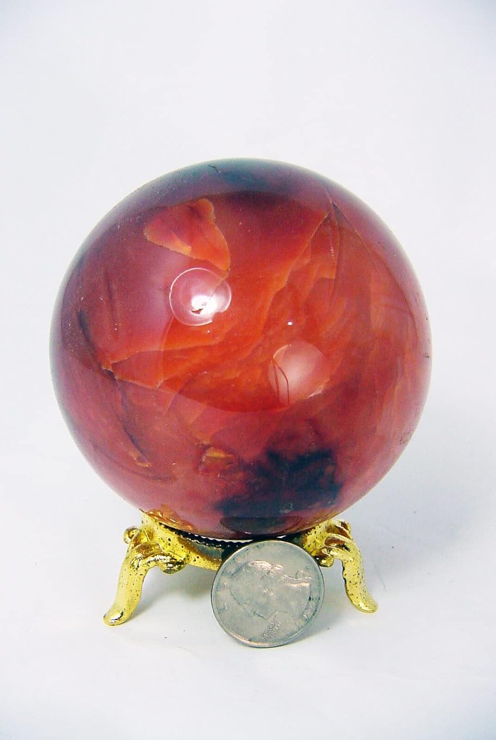 Carnelian Agate Healing Sphere with Stand 80mm
