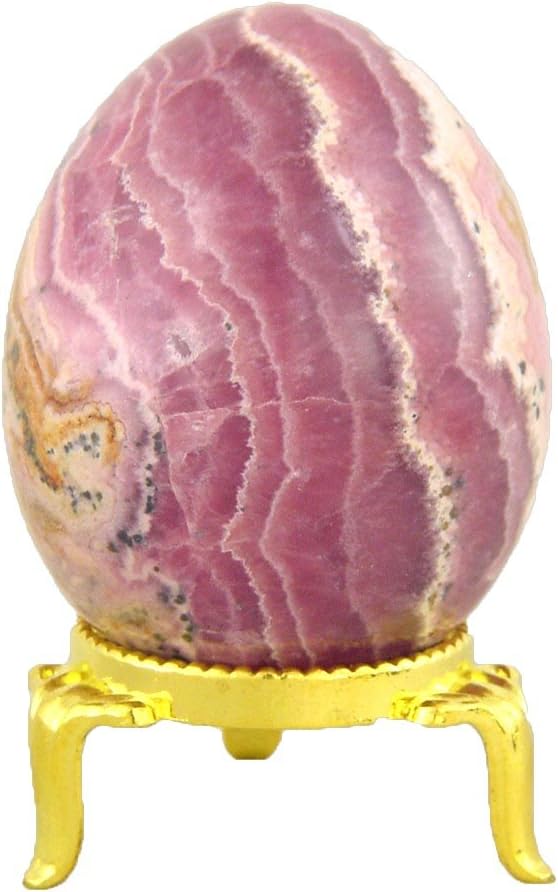 Rhodochrosite Healing Egg with Stand 53x41mm Reiki Activated Lapidary