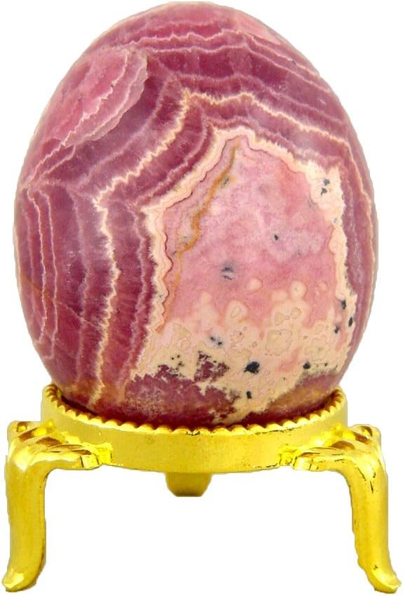 Rhodochrosite Healing Egg with Stand 46x37mm Reiki Activated