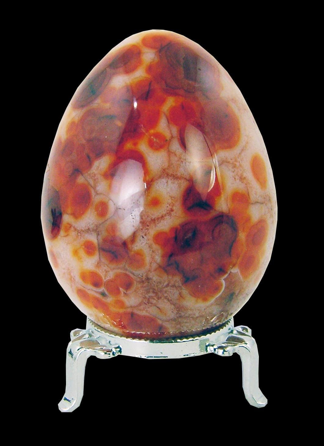 Carnelian Agate Egg for Lapidary Healing with Stand