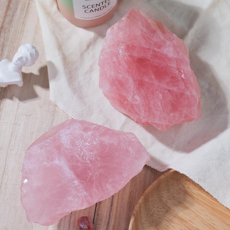 1 Pink Large Natural Crystal Raw Stone for Aromatherapy and Home Decor