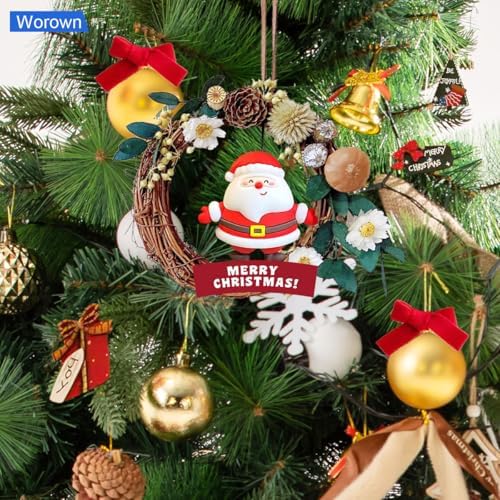 Worown 20 Pcs 3 Inch Natural Grapevine Wreaths Set