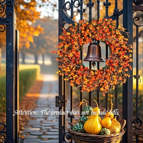 24 Inch Fall Wreath with Berry Accents for Front Door