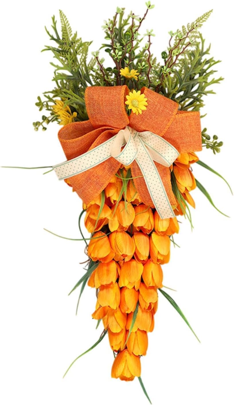 Easter Tulip Swag Wreath Decor for Front Door