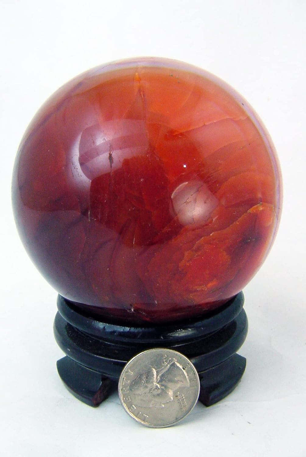 Carnelian Agate Sphere 83mm with Stand