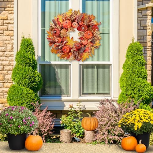 Sggvecsy 18 Inch Artificial Fall Wreath