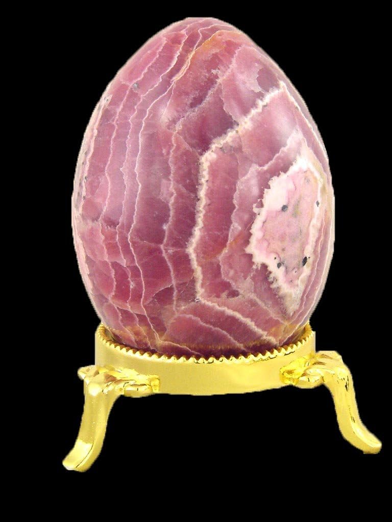 Rhodochrosite Healing Egg with Stand