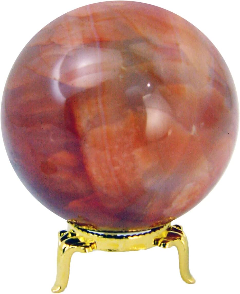 Carnelian Agate Sphere 67mm with Stand for Healing