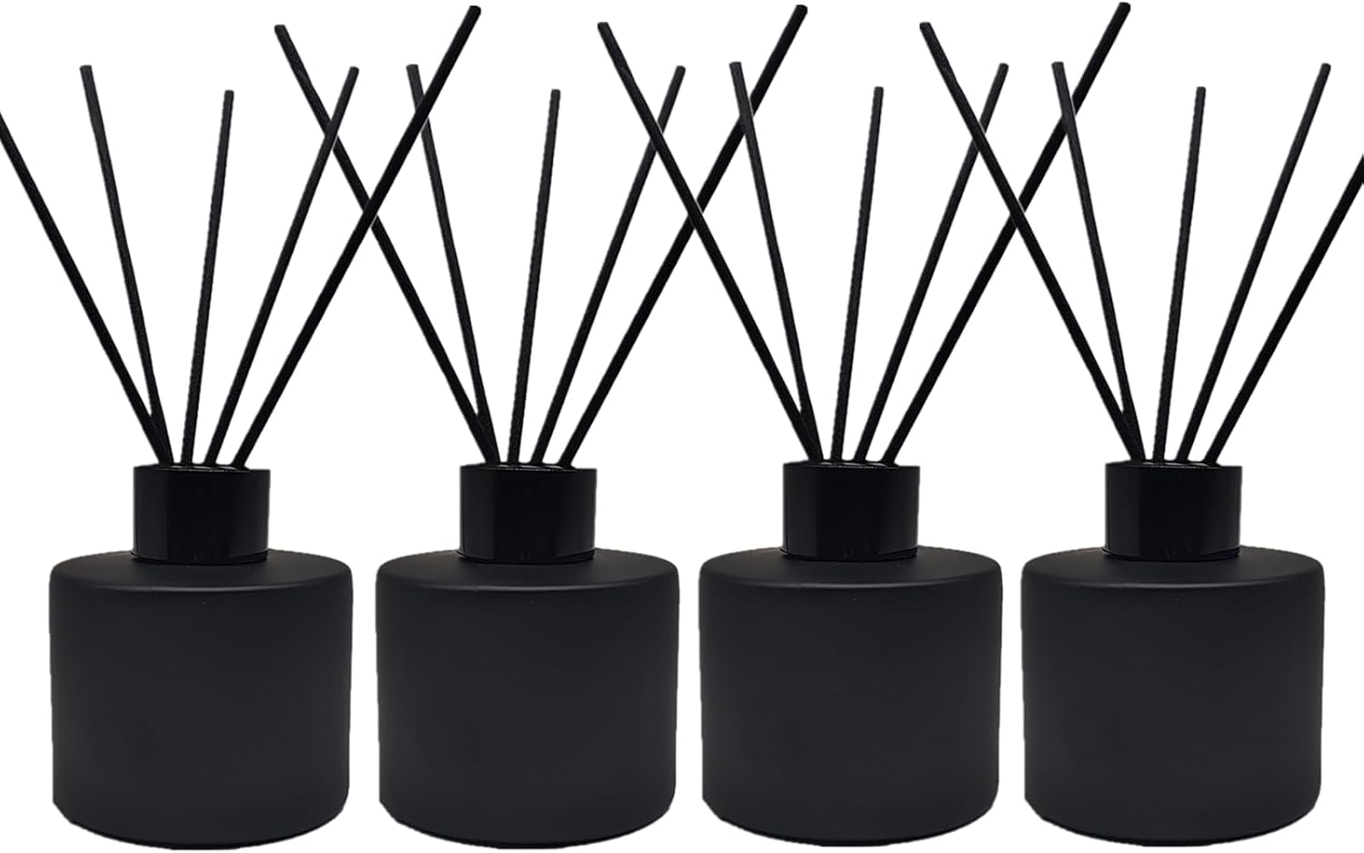 4PCS Matte Black Reed Diffuser Set