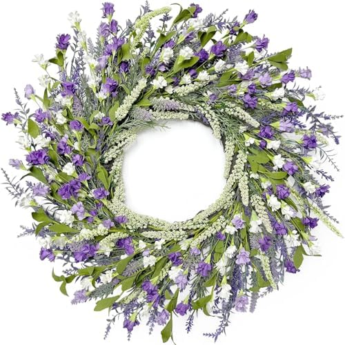 Artgar 26 Inch Lavender Wreath for Front Door