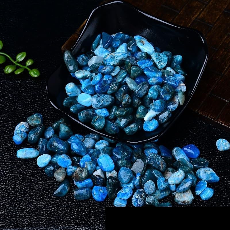 NASTYA Natural Blue Apatite Crystal Gravel 7-9mm 1000g