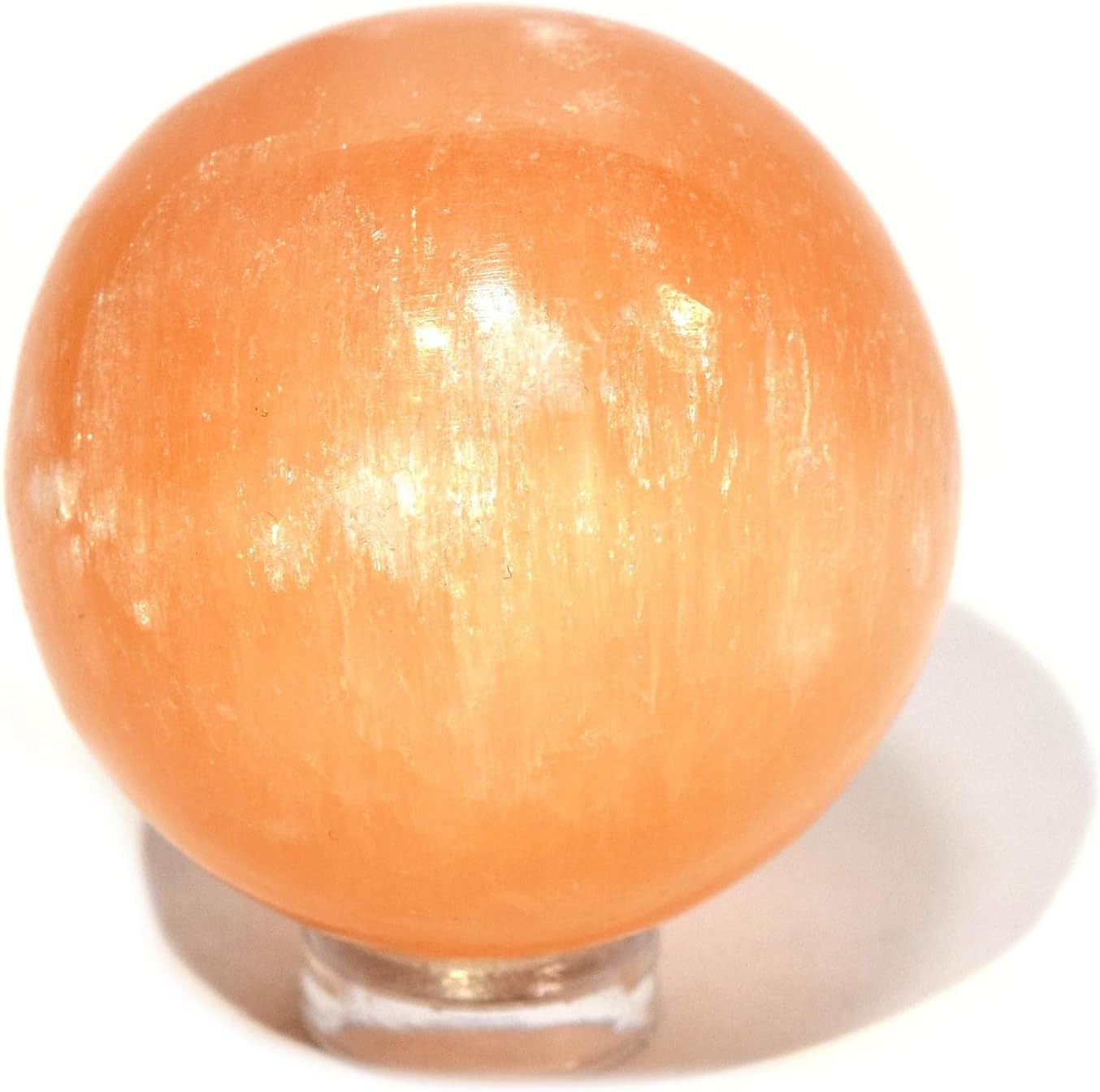 HQRP 40mm Natural Orange Selenite Sphere With Stand
