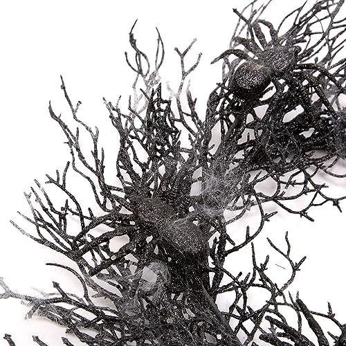 18 Inch Halloween Wreath with Spiders and Webs