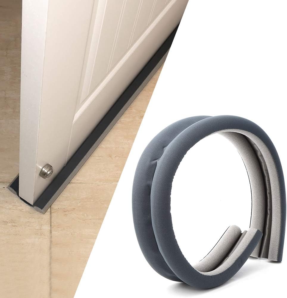 Teuopioe Adjustable Door Draft Stopper Gray