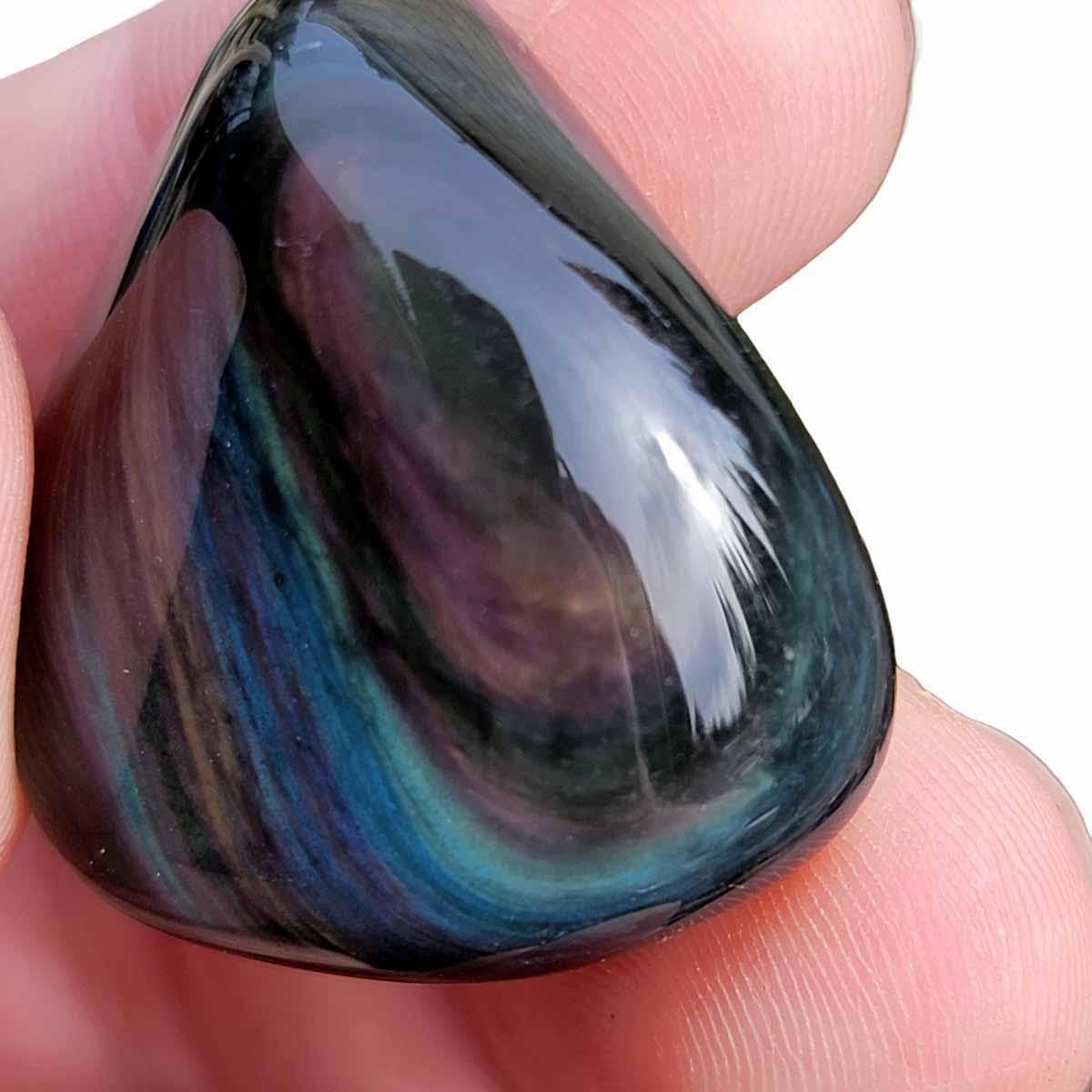Velvet Obsidian Tumbled Stones - One Pound Premium