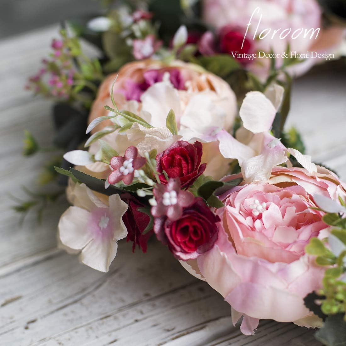 Floroom Floral Wreath 15-16 Inches Front Door Decor