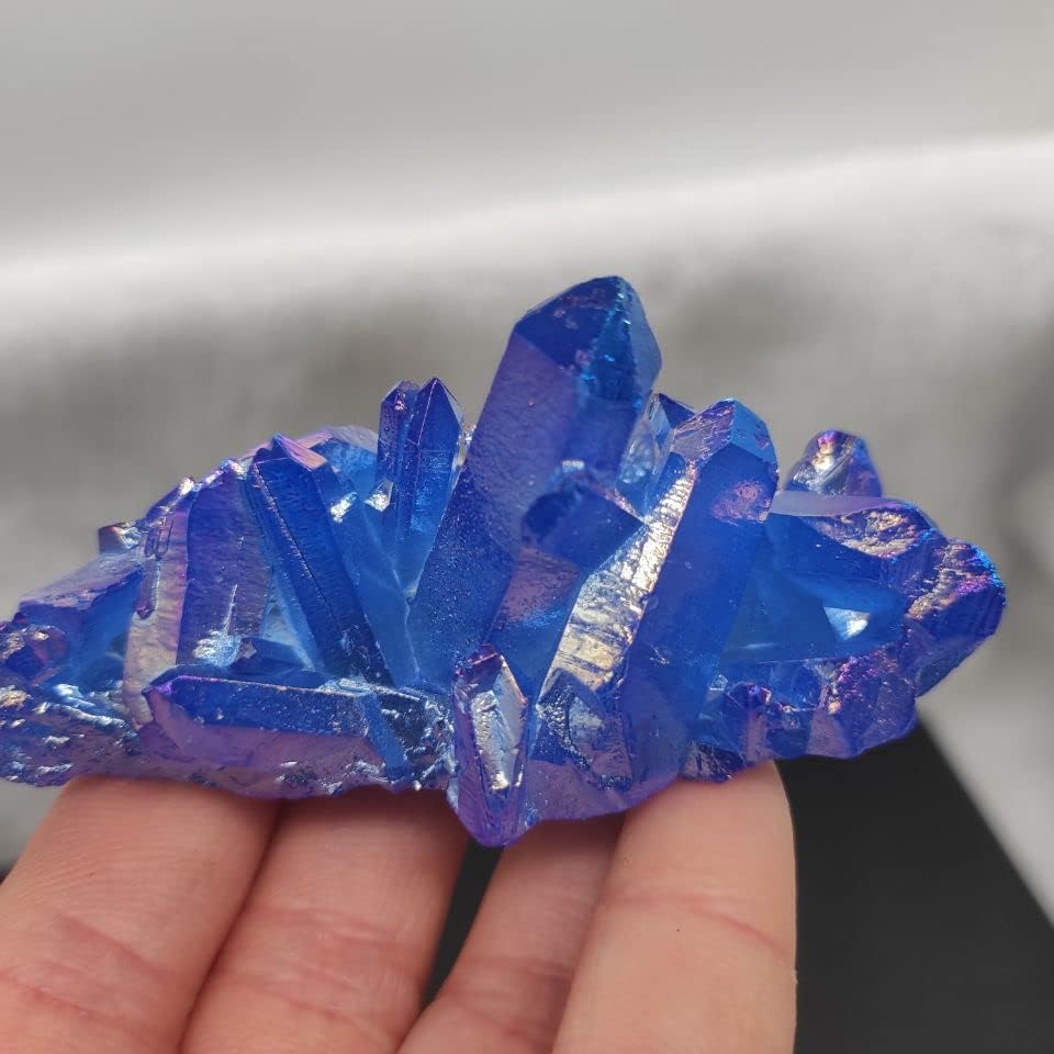 1pc Crystal Cluster Specimen Blue Angel Aura Flower Healing Gemstone
