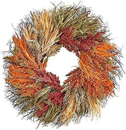 Nearly Natural 26 Inch Fall Sorghum Artificial Wreath