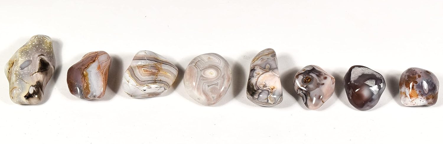 10pcs Pink Botswana Agate Tumbled Stones for Fountain Decor