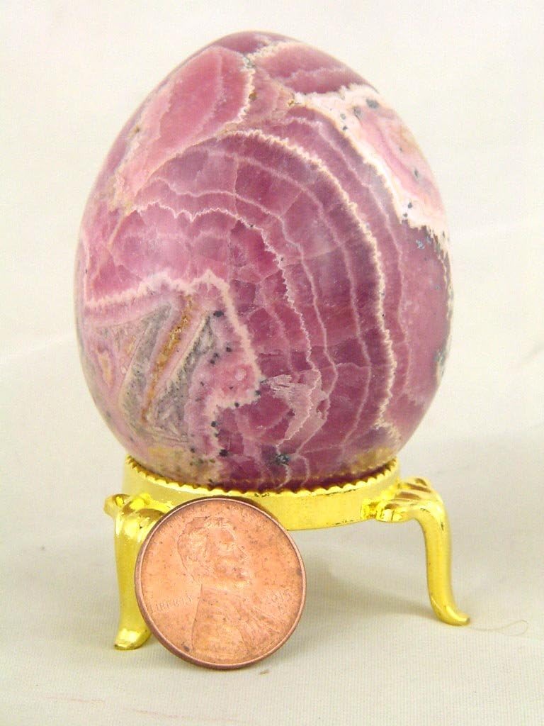 Rhodochrosite Healing Egg with Stand 1