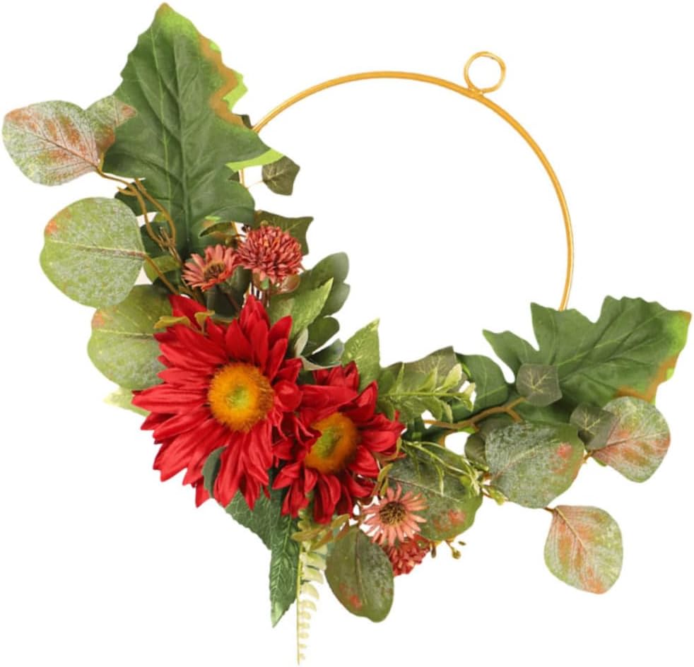 PRETYZOOM Artificial Sunflower Wreath for Thanksgiving Decor