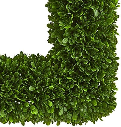 Nearly Natural 17 Inch Tea Leaf Square Wreath Green