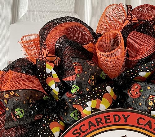 Scaredy Cats Welcome Halloween Wreath