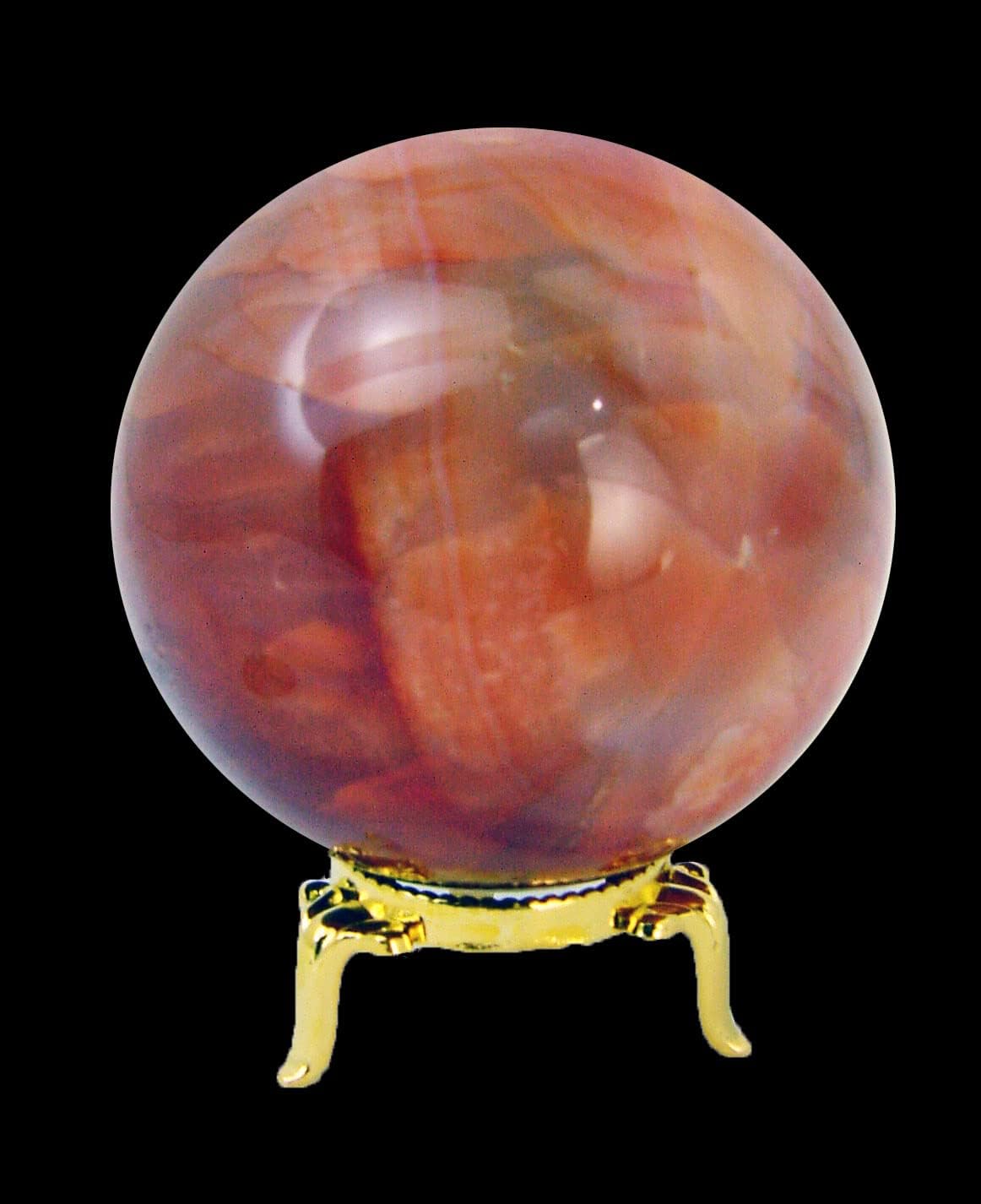 Carnelian Agate Sphere 67mm with Stand for Healing