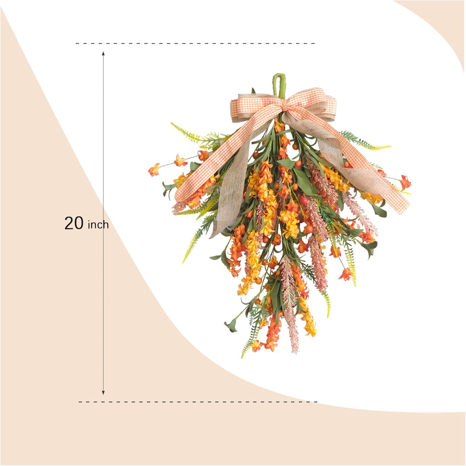 Set of 2 Fall Swags with Artificial Flowers and Berries