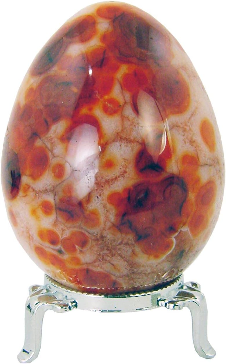 Carnelian Agate Egg for Lapidary Healing with Stand