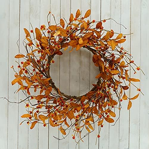 Autumn Wreath for Front Door with Bitter Sweet Berries