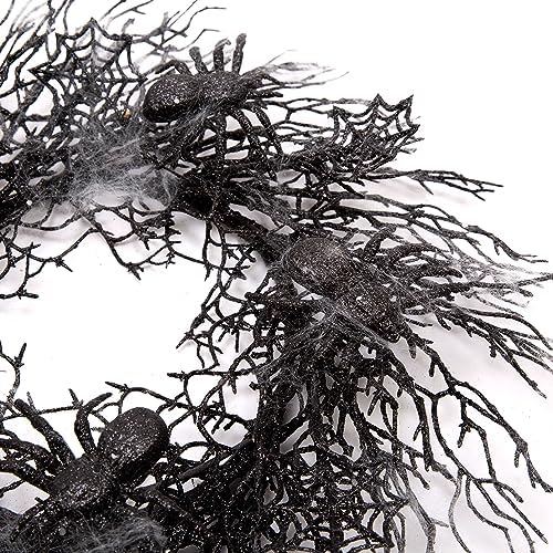 18 Inch Halloween Wreath with Spiders and Webs