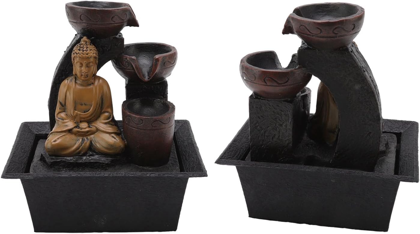 Buddha Tabletop Water Fountain with LED Lights