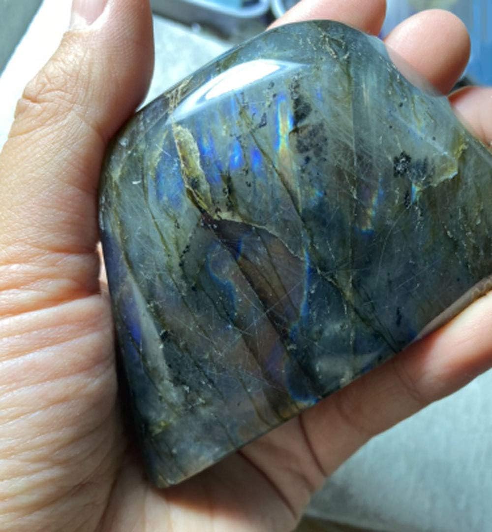 CrystalWonder Natural Labradorite Moonstone Healing Crystal Purple Flash