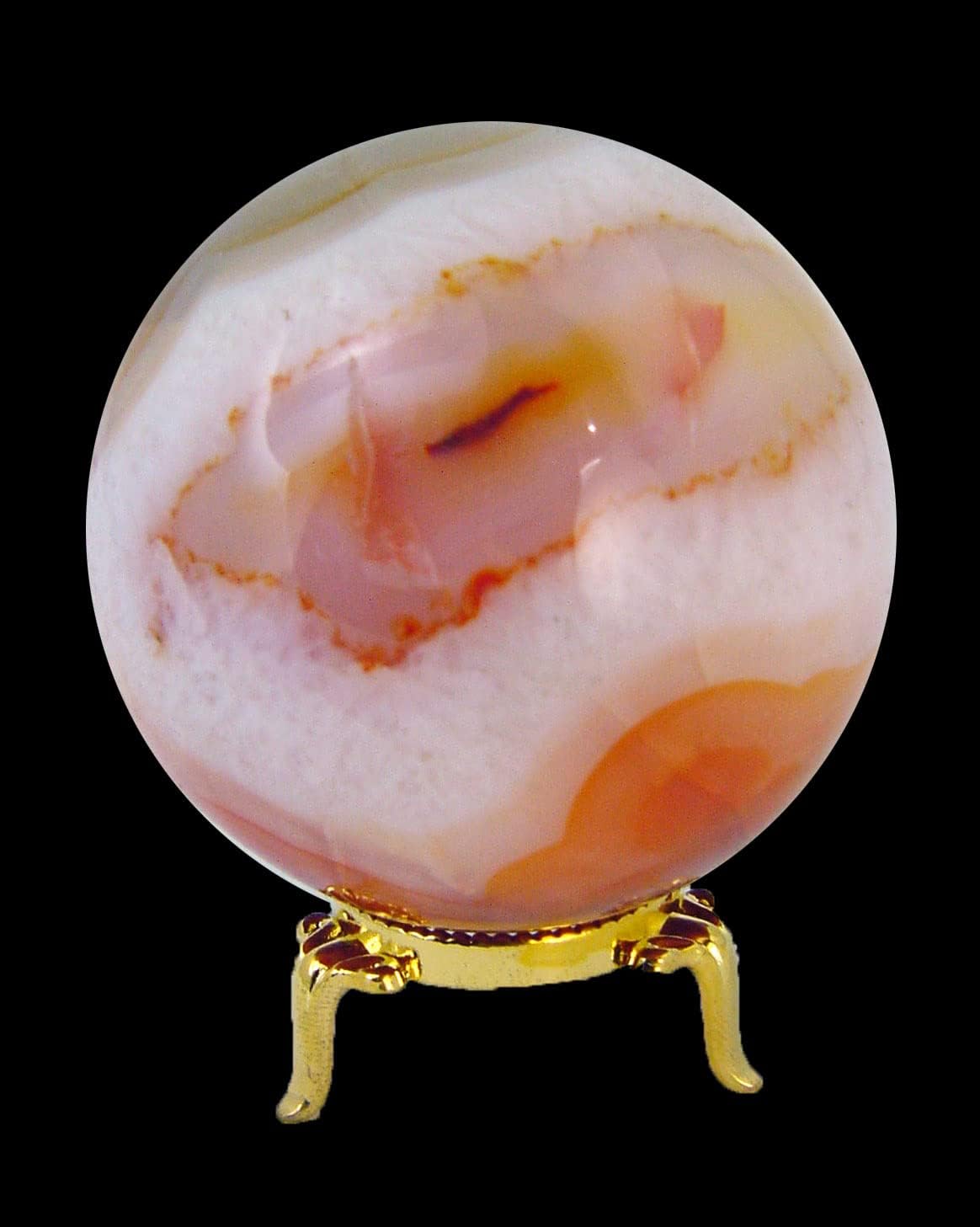 Carnelian Agate Sphere 67mm with Stand for Healing 1