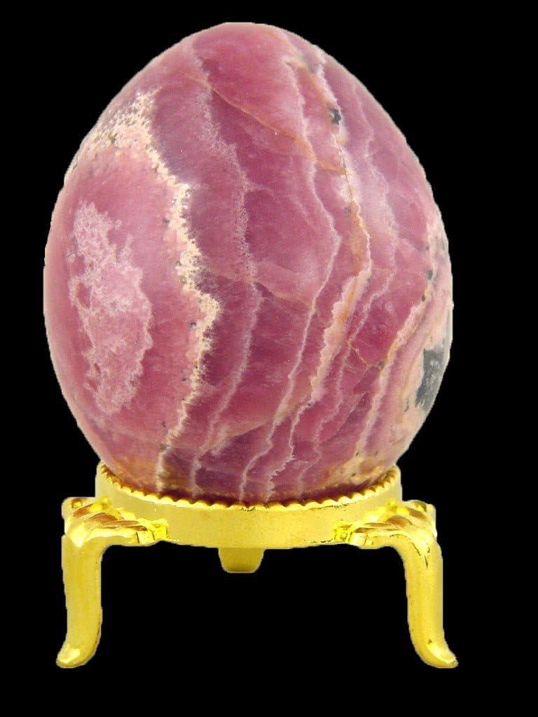 Rhodochrosite Healing Egg with Stand 52mm x 41mm