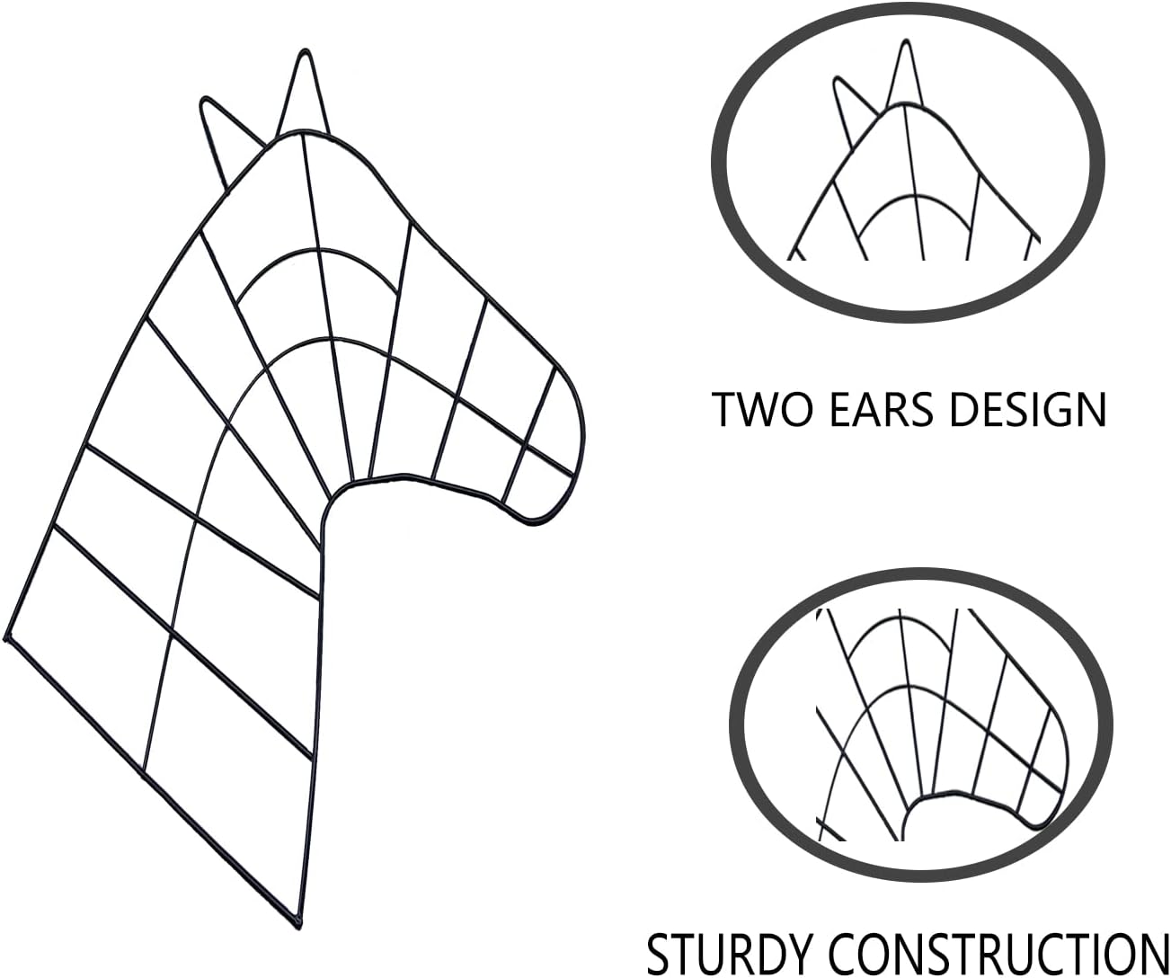 SOHAIL Horse Head Wire Wreath Frame 2PCS 16in Double Ears