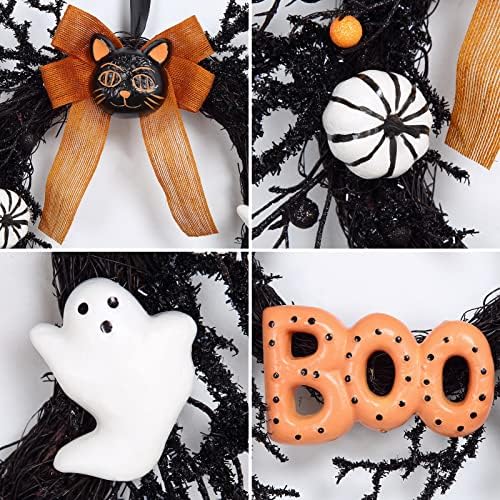 Adeeing 18 Inch Halloween Wreath Front Door Decor