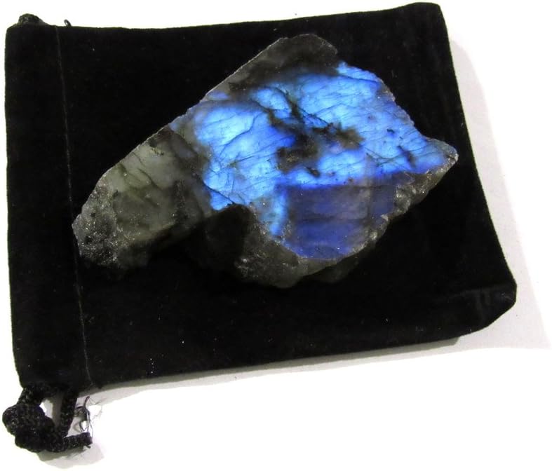 Large Polished Labradorite Slab ExA Quality Velvet Bag