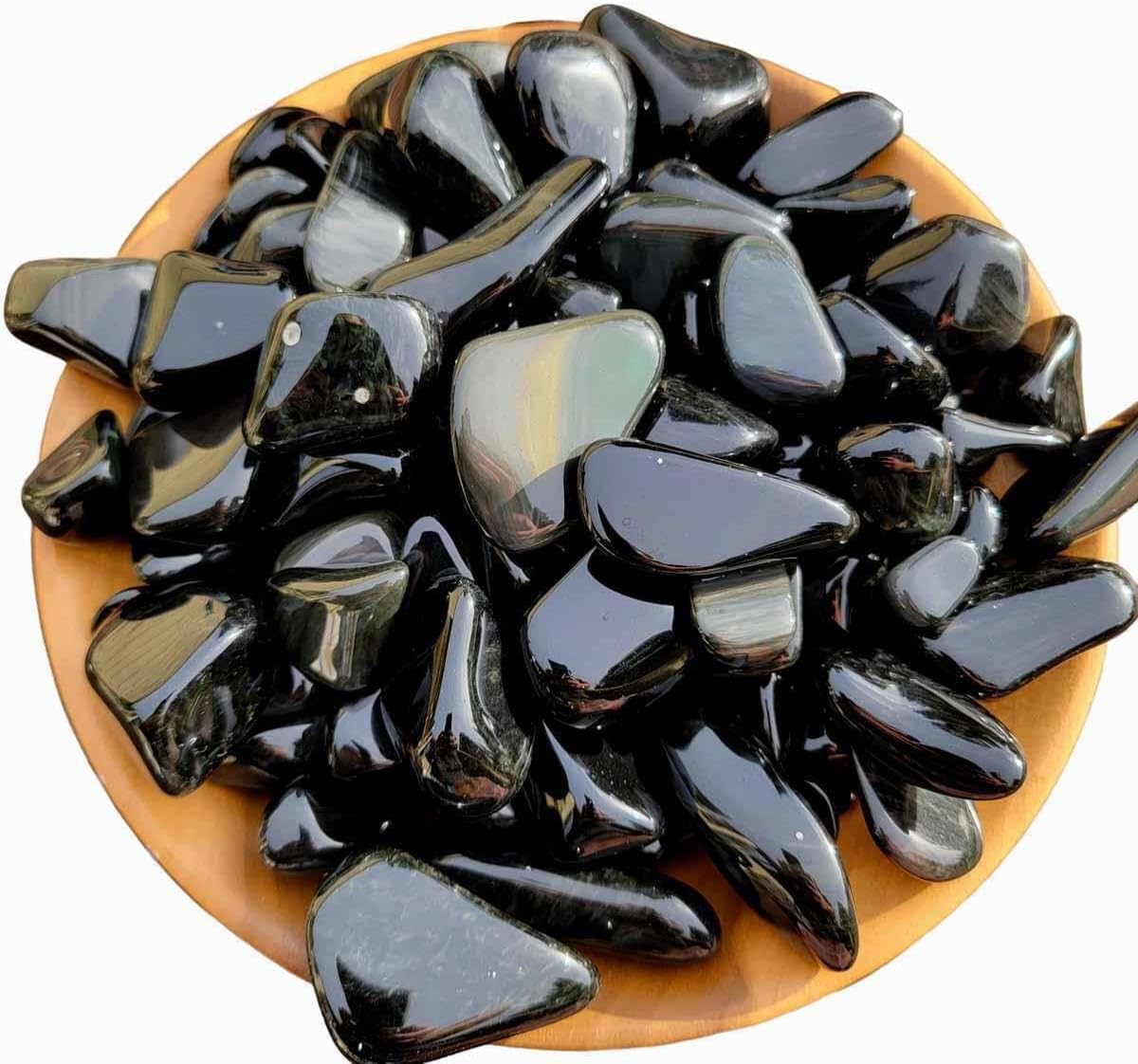 Velvet Obsidian Tumbled Stones - One Pound Premium