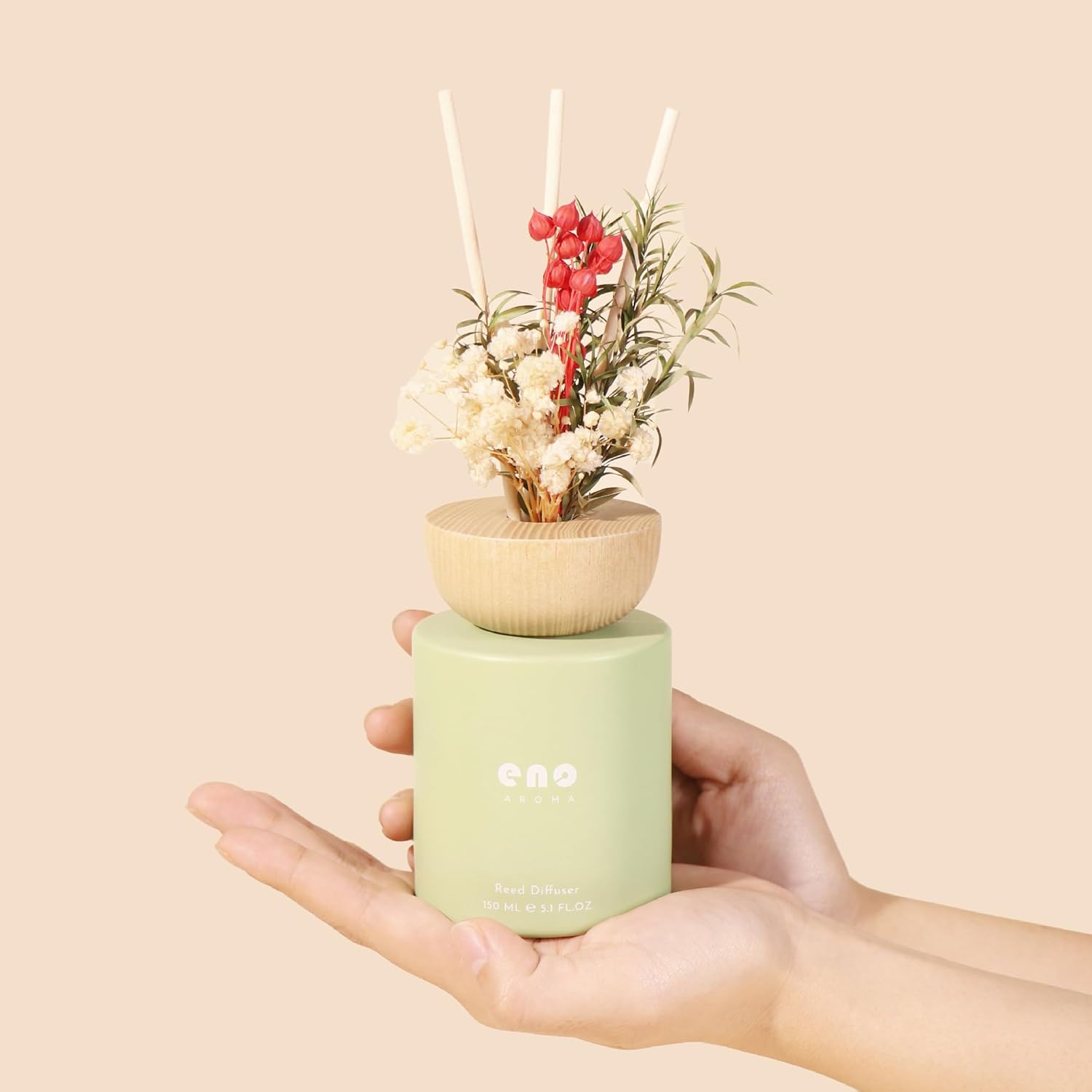 SOXCOMFY Reed Diffuser Set with Dried Flowers
