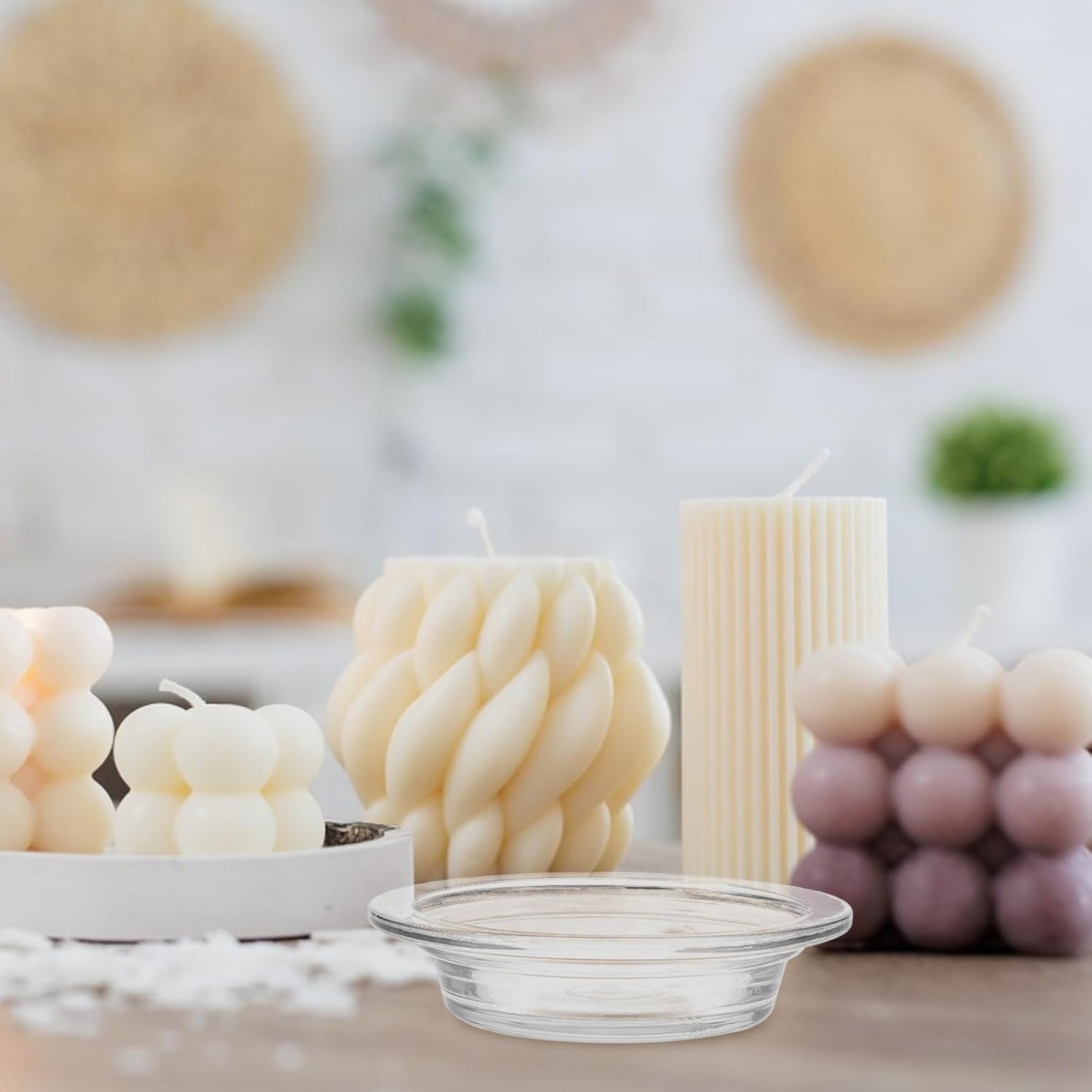 2 Pcs Replacement Wax Warmer Dish Glass Aromatherapy Essential Oil Diffuser Dishes for Home and Office