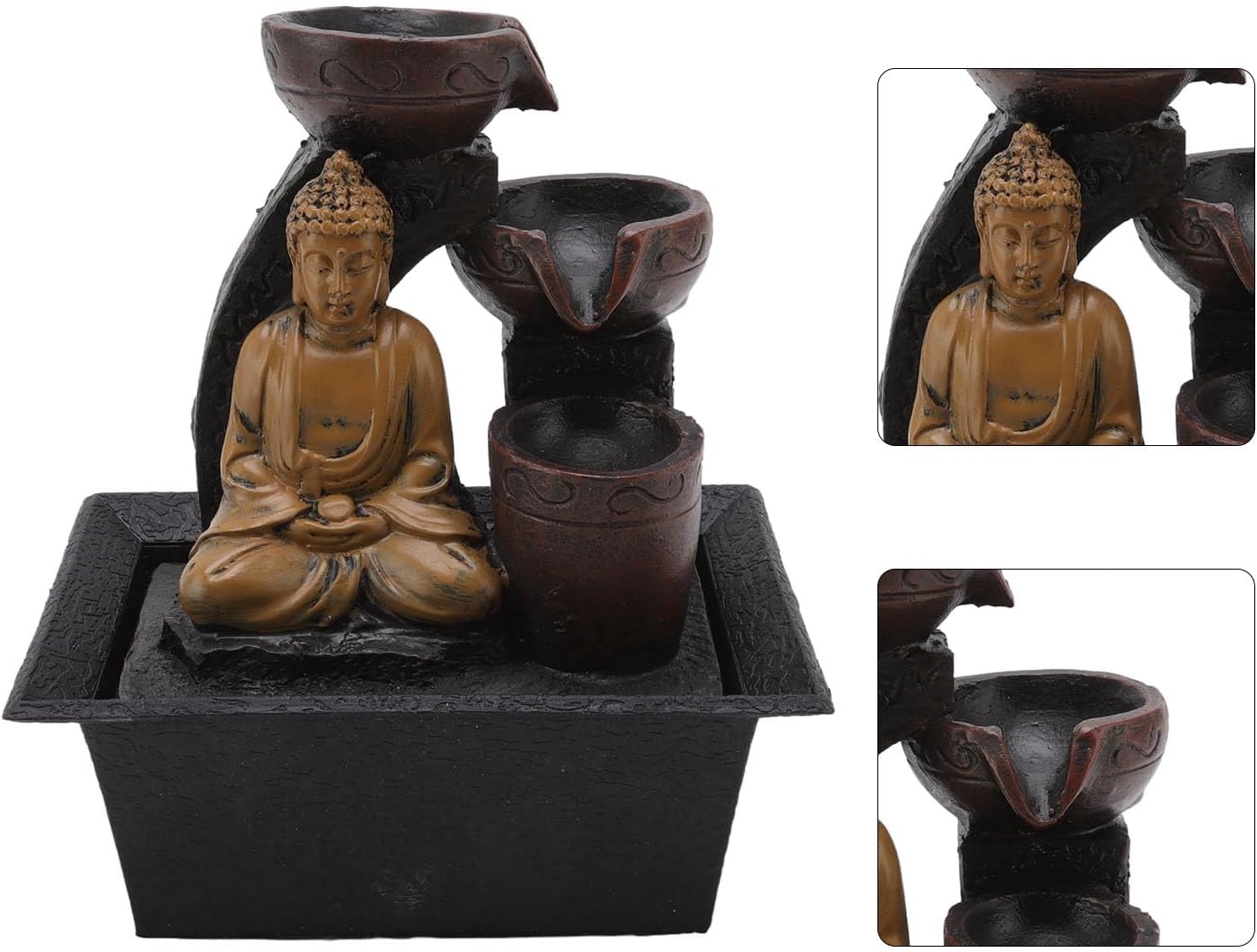 Buddha Tabletop Water Fountain with LED Lights